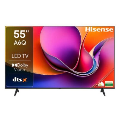 Hisense TV LED 55 » 55A6Q (Modèle 2025) – VIDAA SMART TV – 4K UHD – Commande Vocale – (Modèle 2024)-