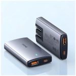 Chargeur rapide ultra-mince Baseus GaN5 Pro C+U 65 W Adaptateur prise UK/EU/US avec câble USB C 100 W - Gris – Image 3