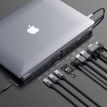 Station d'accueil USB Type-C Baseus 11 en 1 HUB Enjoyment Series Gris – Image 2