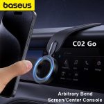 Support de téléphone magnétique pour voiture Baseus C02 Go, rotatif à 360°, pliable - Noir