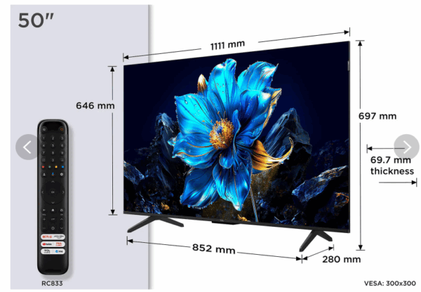 TCL P7K-UK QLED, Téléviseur LED Direct, Téléviseur 4K HDR, Smart TV avec Google TV – Image 2