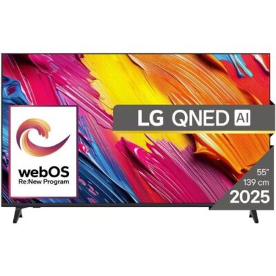 LG TV QNED 55&Prime; 4K UHD, HDR10, Processeur AI, Smart TV webOS25