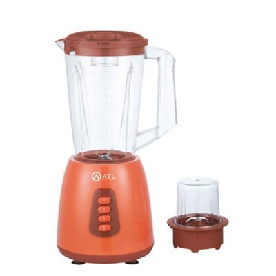 ATL Mixeur – ATL-BL2076T – 1,5L – 350W – Recipient En Plastique Resistant – Avec Broyeur – 2 Vitesses + Pulse – Lames En Inox  – Orange