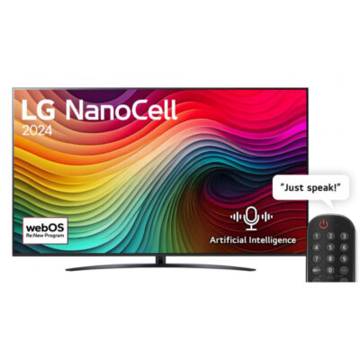 LG TELEVISION 65 pouces LG NanoCell AI NANO84 4K Smart TV AI Télécommande magique HDR10 webOS24 – 65NANO84T6A (2024)
