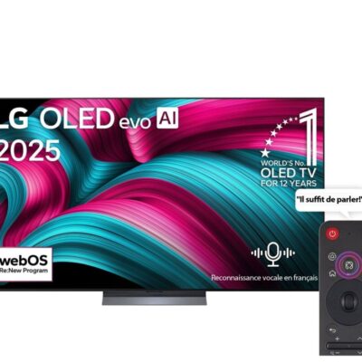 OLED65C56LA Copier le nom du modèle Smart TV LG OLED evo AI C5 4K 65 pouces 144 Hz Télécommande AI Magic Remote webOS25 2025